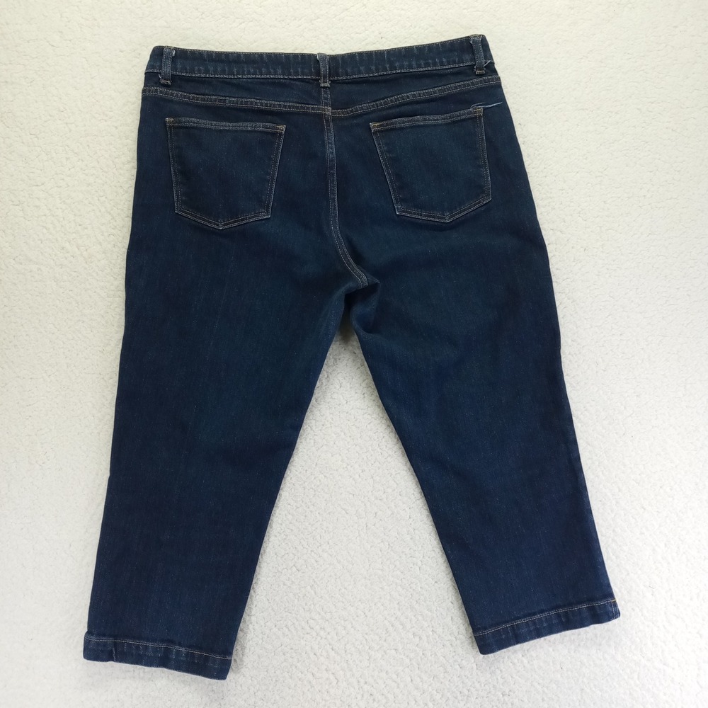 Talbots Signature Skimmer Jeans Women 16/33 Dark Wash Indigo Cropped Denim Pants - Picture 2 of 11
